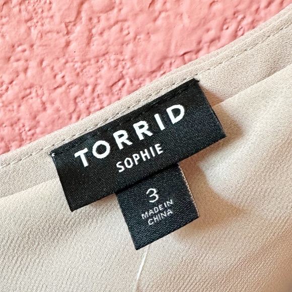 NWT Torrid Sophie Chiffon Swing Cami in Mushroom 3X - Picture 4 of 7